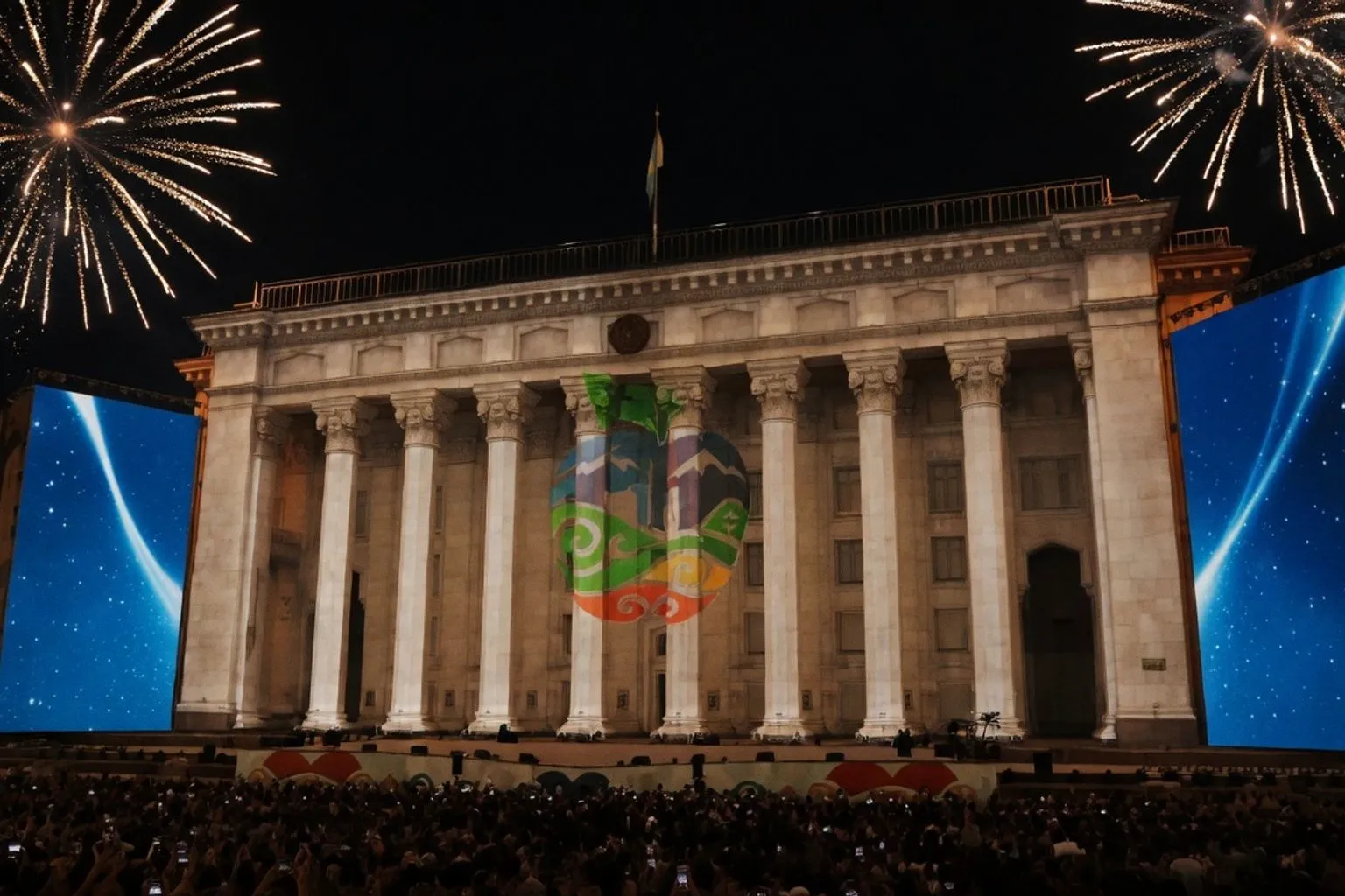 Световая летопись Алматы: как 3D-мэппинг превратил фасад города в живую историю